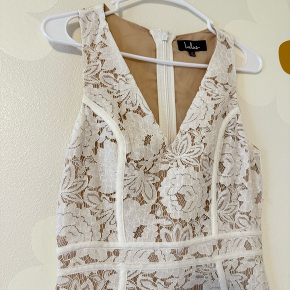 NWT Lulu's Bridal White Floral Lace Overlay Sleeveless Maxi Dress Boho Wedding - Picture 4 of 13